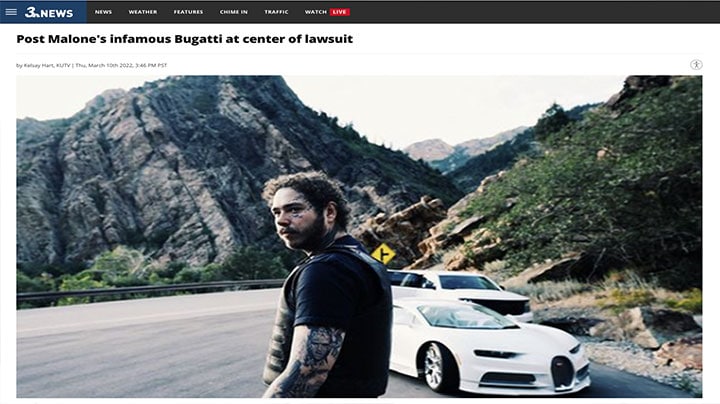 Post Malone's infamous Bugatti at center of lawsuit
