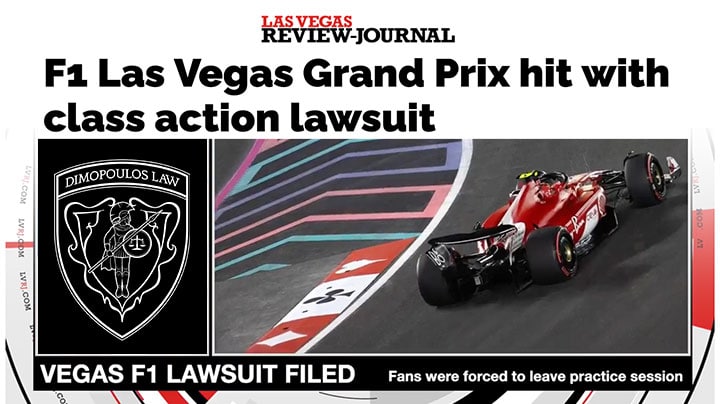 Review Journal Article Covering F1 Las Vegas Grand Prix Class Action Lawsuit By Steve Dimopoulos Las Vegas Personal Injury Lawyer