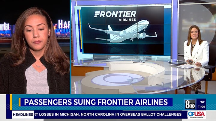 Steve Dimopoulos and the Dimopoulos Law Firm filed the case against Frontier Airlines after plane catches fire while landing in Las Vegas