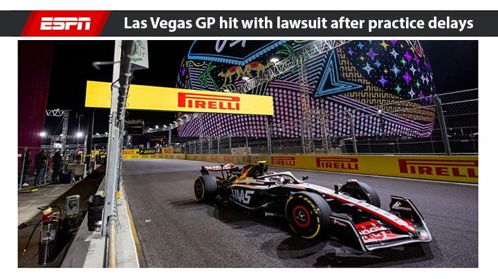 ESPN Article Covering F1 Las Vegas Grand Prix Class Action Lawsuit By Steve Dimopoulos Las Vegas Personal Injury Lawyer